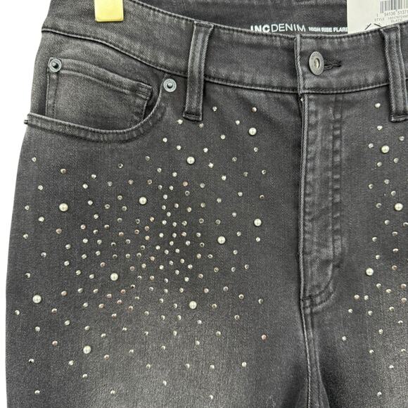 INC NWT Flared Denim Rhinestone Going Out Jeans - Picture 6 of 11